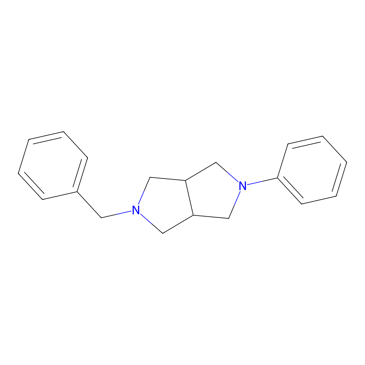 2-Benzyl-5-phenyloctahydropyrrolo[3,4-c]pyrrole molecular structure, CAS 861923-83-3