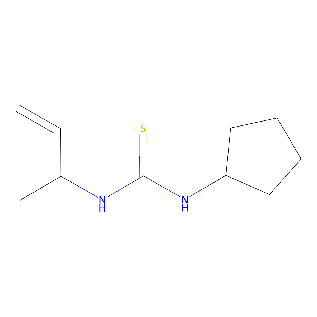 3-(But-3-EN-2-YL)-1-cyclopentylthiourea molecular structure, CAS 861924-65-4