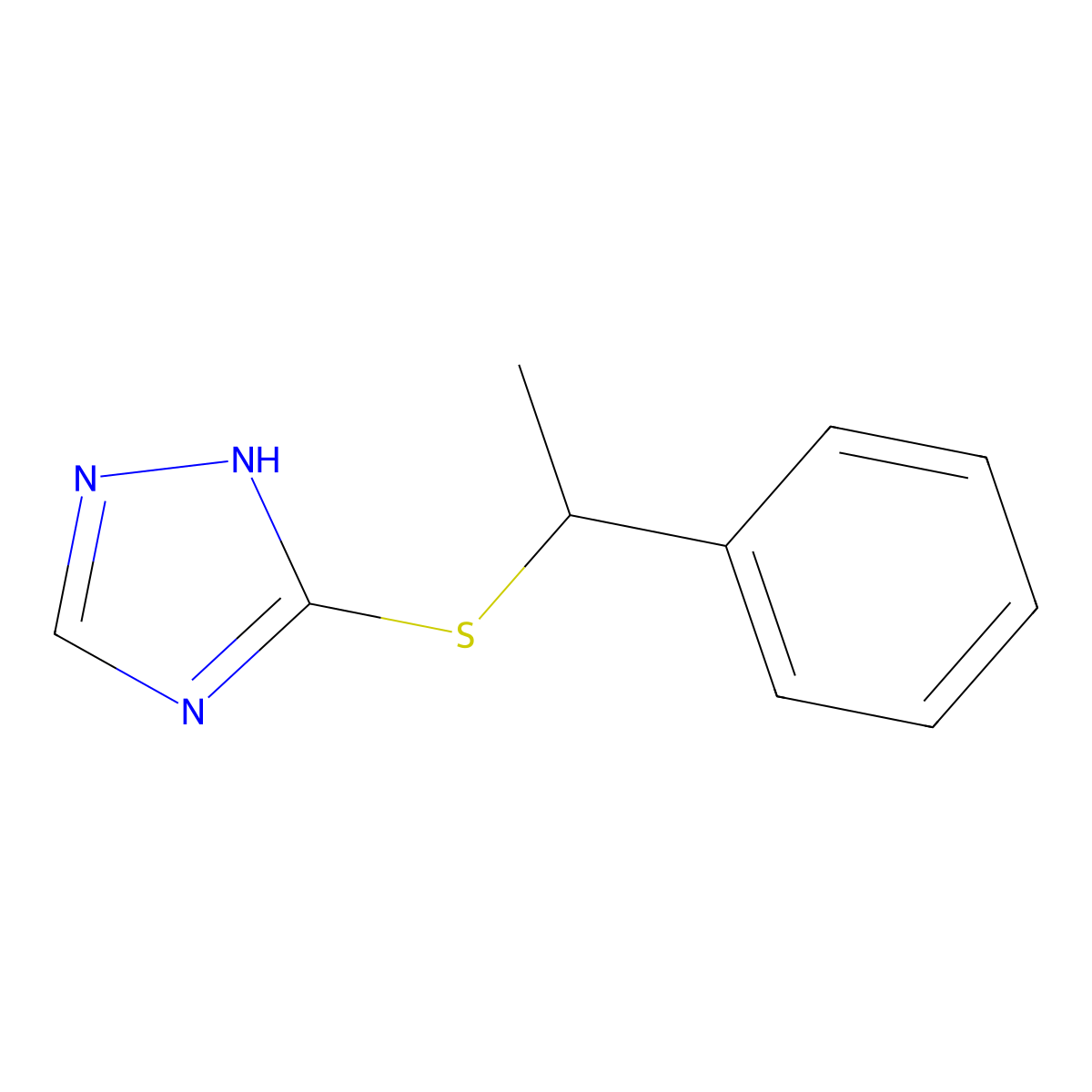 3-[(1-phenylethyl)sulfanyl]-4H-1,2,4-triazole molecular structure, CAS 861925-34-0