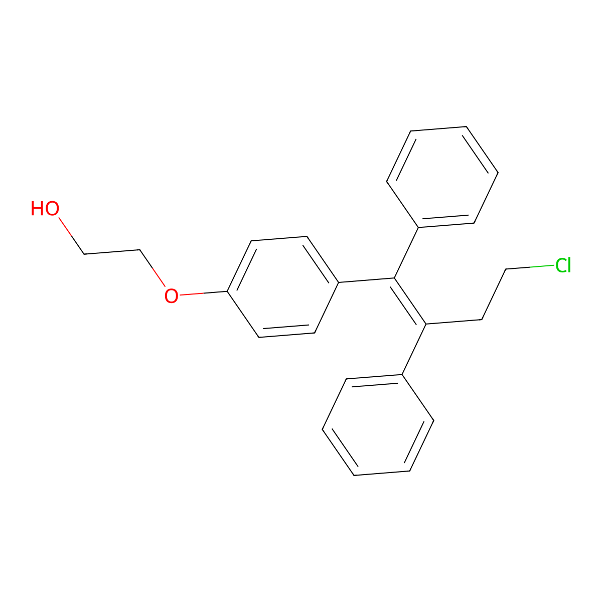 2-[4-[(Z)-4-chloro-1,2-diphenylbut-1-enyl]phenoxy]ethanol molecular structure, CAS 861926-89-8