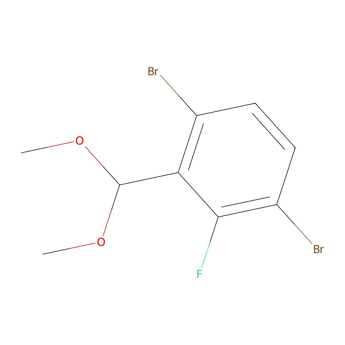 Benzene, 1,4-dibromo-2-(dimethoxymethyl)-3-fluoro- molecular structure, CAS 861928-18-9