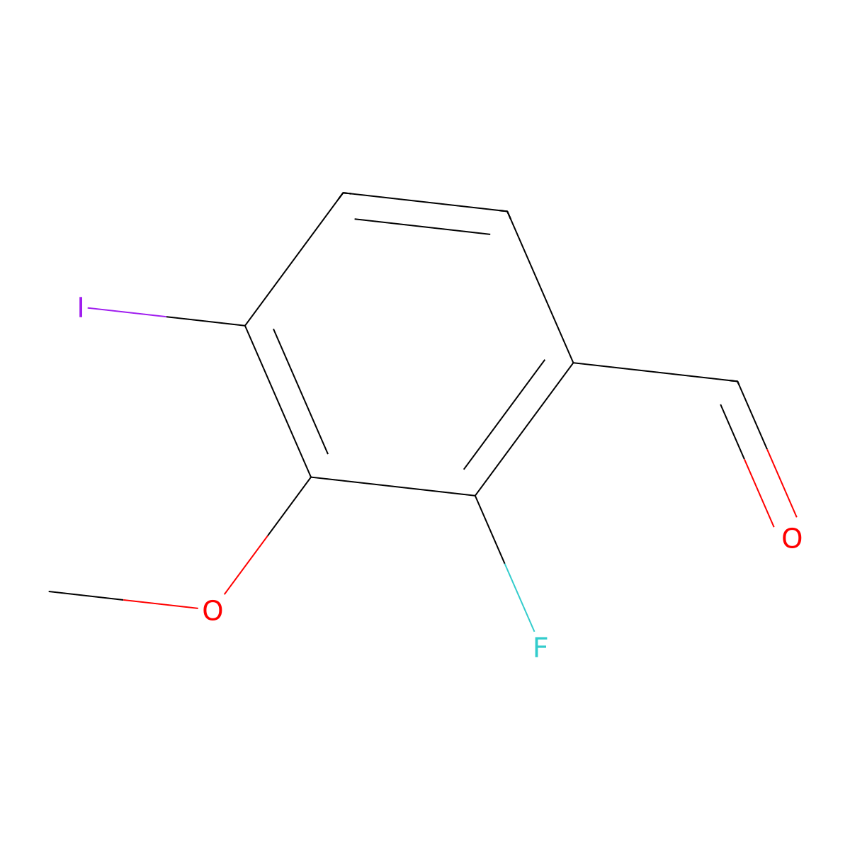 2-Fluoro-4-iodo-3-methoxybenzaldehyde molecular structure, CAS 861928-23-6