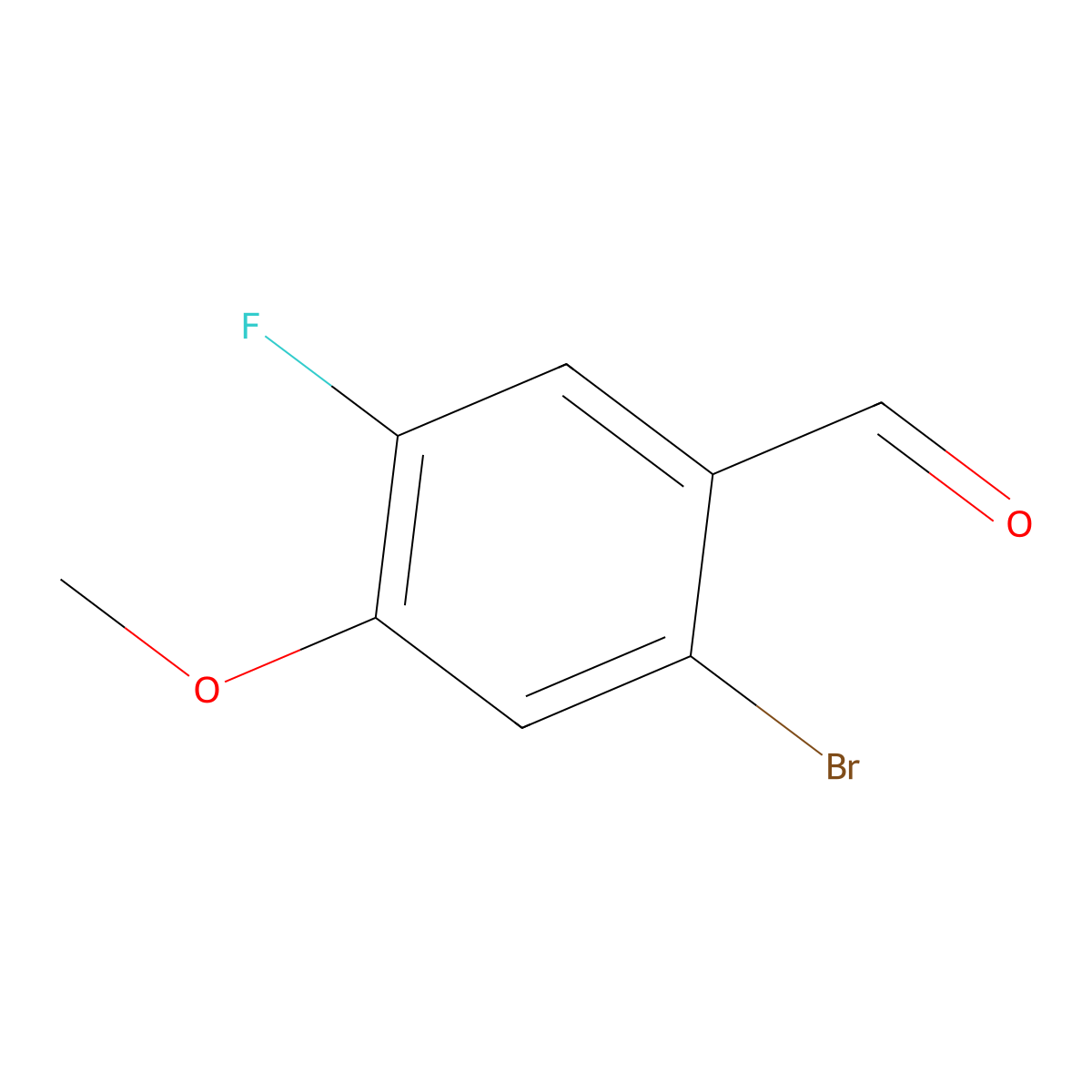 2-Bromo-5-fluoro-4-methoxybenzaldehyde molecular structure, CAS 861928-25-8