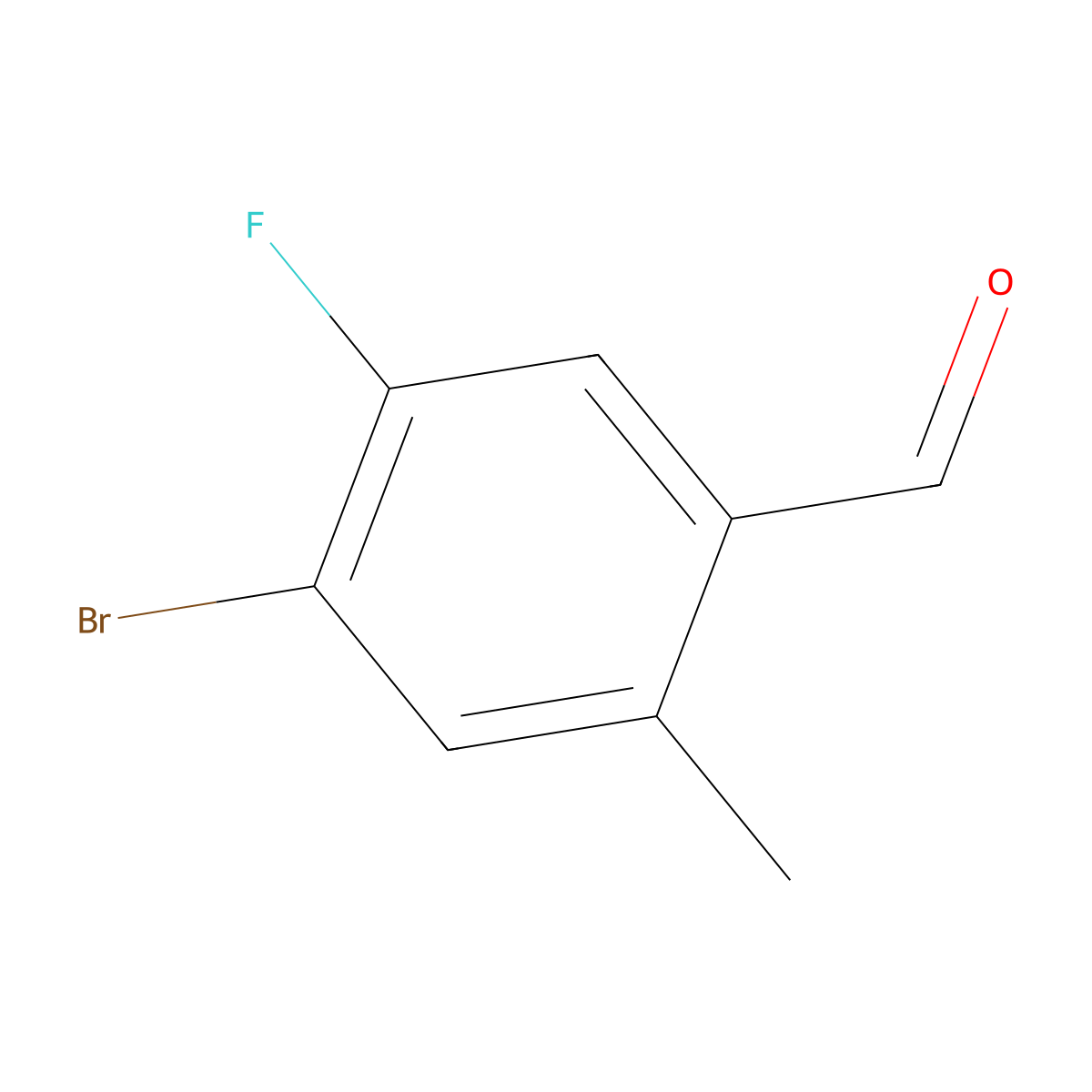 4-Bromo-5-fluoro-2-methylbenzaldehyde molecular structure, CAS 861928-26-9