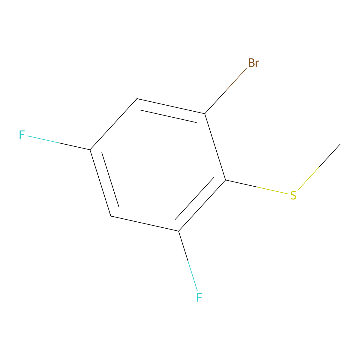 1-Bromo-3,5-difluoro-2-methylsulfanylbenzene molecular structure, CAS 861931-33-1