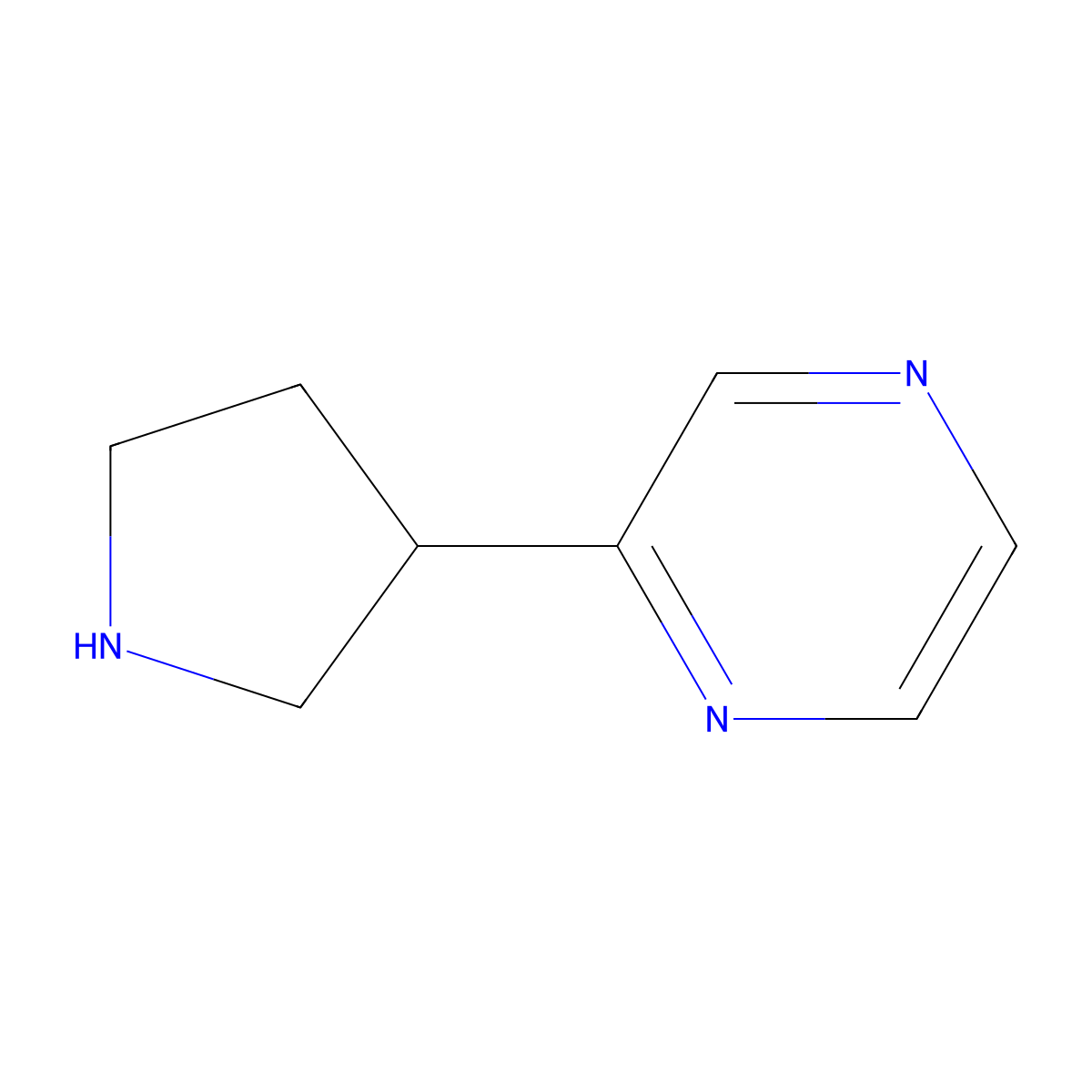 2-(Pyrrolidin-3-yl)pyrazine molecular structure, CAS 861965-58-4