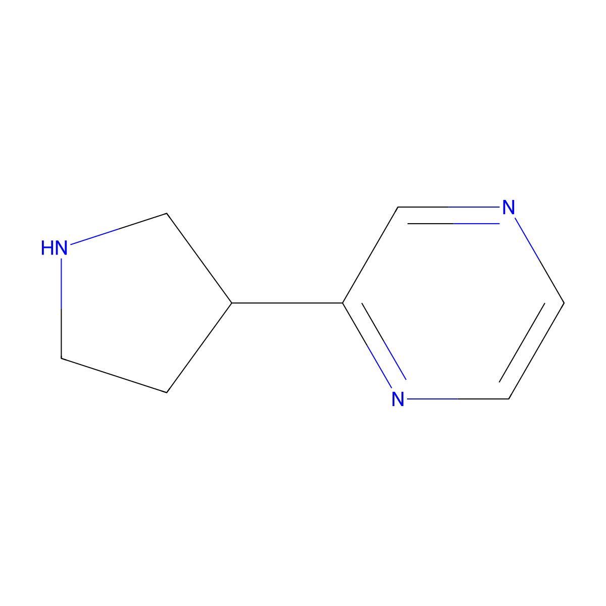 2-(Pyrrolidin-3-yl)pyrazine molecular structure, CAS 861965-58-4