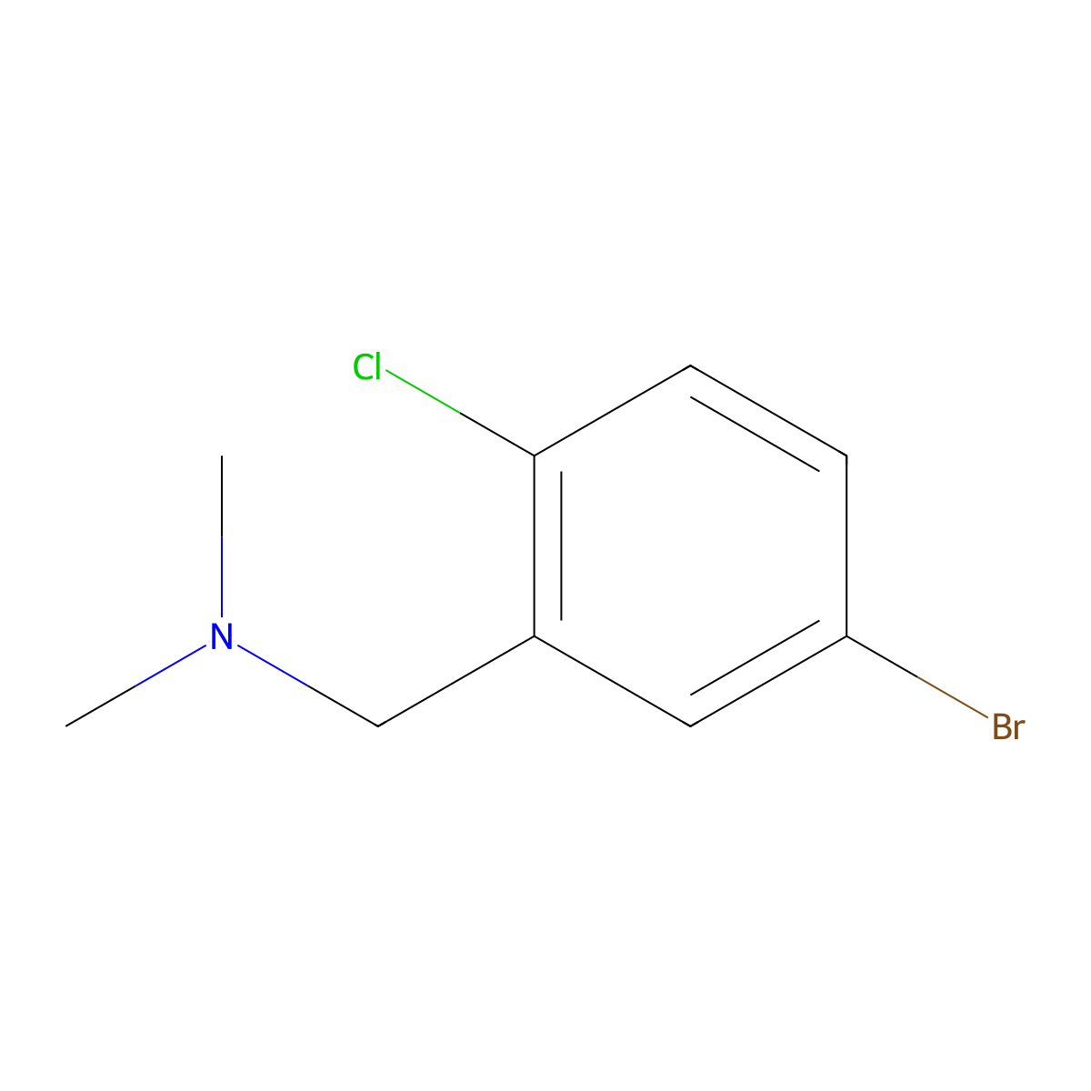 1-(5-bromo-2-chlorophenyl)-N,N-dimethylmethanamine molecular structure, CAS 861967-07-9