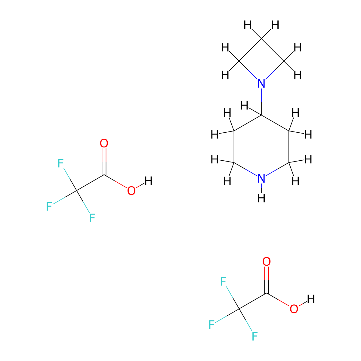 4-(Azetidin-1-YL)piperidine 2,2,2-trifluoroacetic acid molecular structure, CAS 861967-26-2