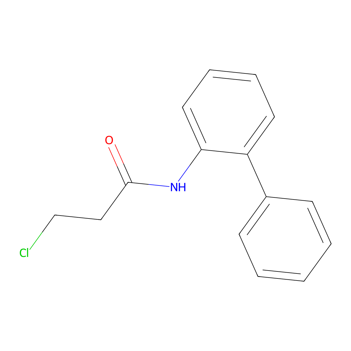 3-chloro-N-(2-phenylphenyl)propanamide molecular structure, CAS 86199-14-6