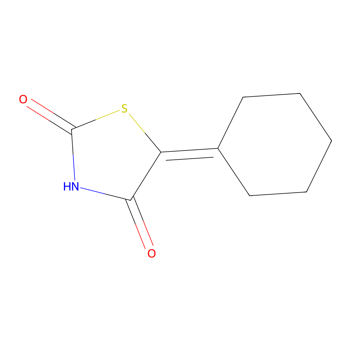 5-Cyclohexylidene-1,3-thiazolidine-2,4-dione molecular structure, CAS 86199-39-5