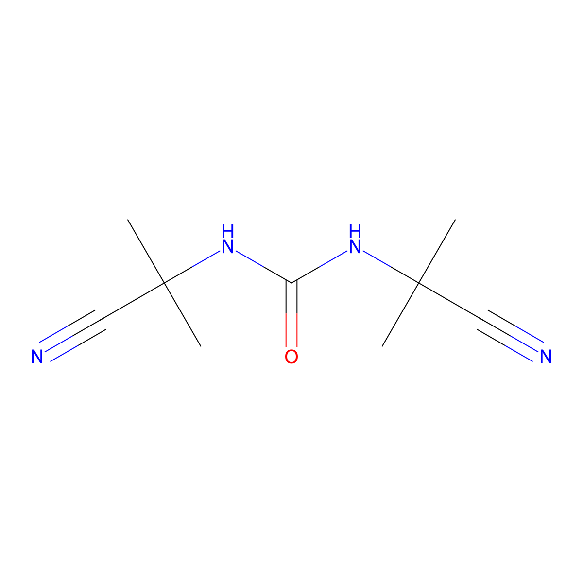 1,3-Bis(2-cyanopropan-2-yl)urea molecular structure, CAS 86199-46-4