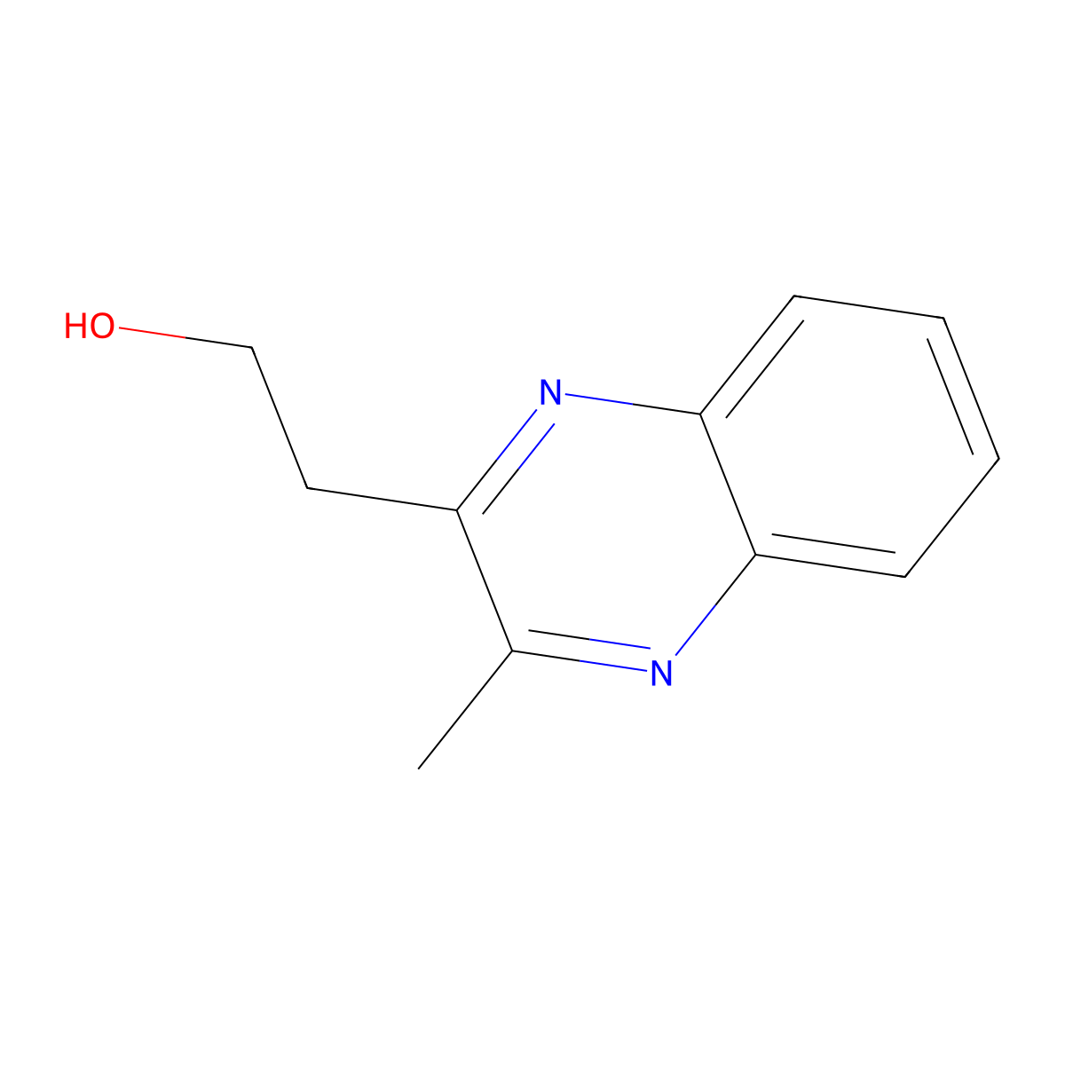 2-Quinoxalineethanol, 3-methyl- molecular structure, CAS 86204-50-4