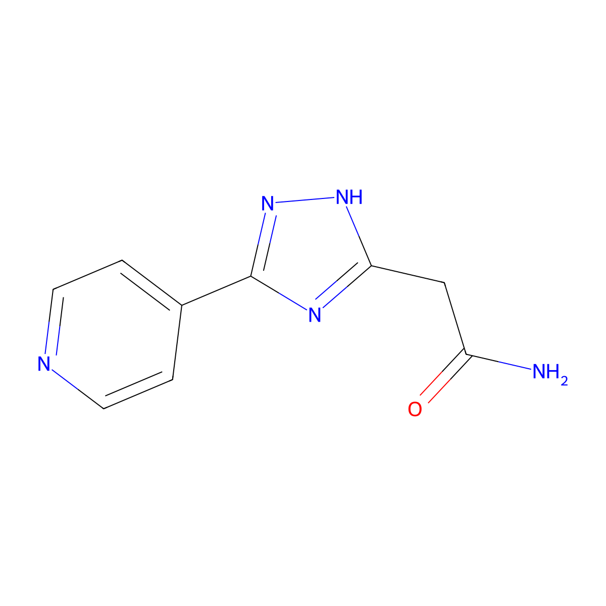 2-[3-(pyridin-4-yl)-1H-1,2,4-triazol-5-yl]acetamide molecular structure, CAS 862073-58-3