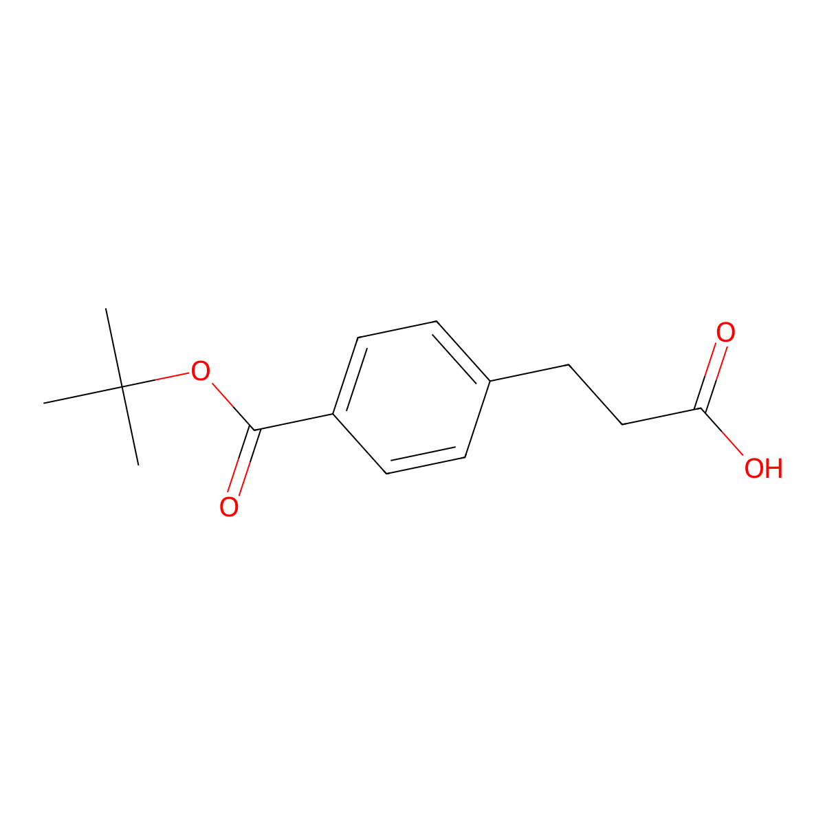 3-(4-(tert-Butoxycarbonyl)phenyl)propanoic acid molecular structure, CAS 86208-18-6