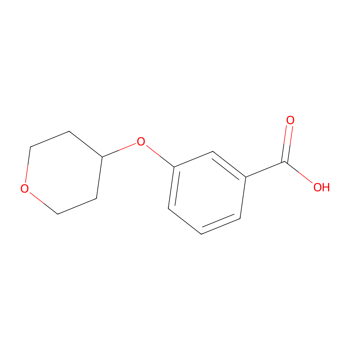 3-(Tetrahydropyran-4-yloxy)benzoic acid molecular structure, CAS 862088-66-2