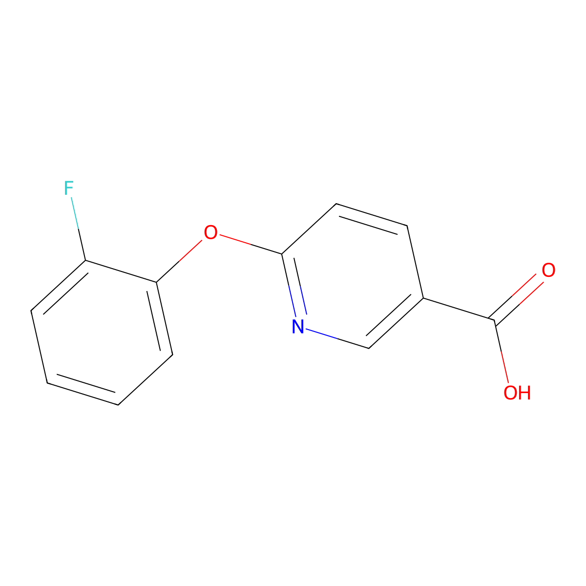 6-(2-Fluorophenoxy)-3-pyridinecarboxylic acid molecular structure, CAS 862088-69-5