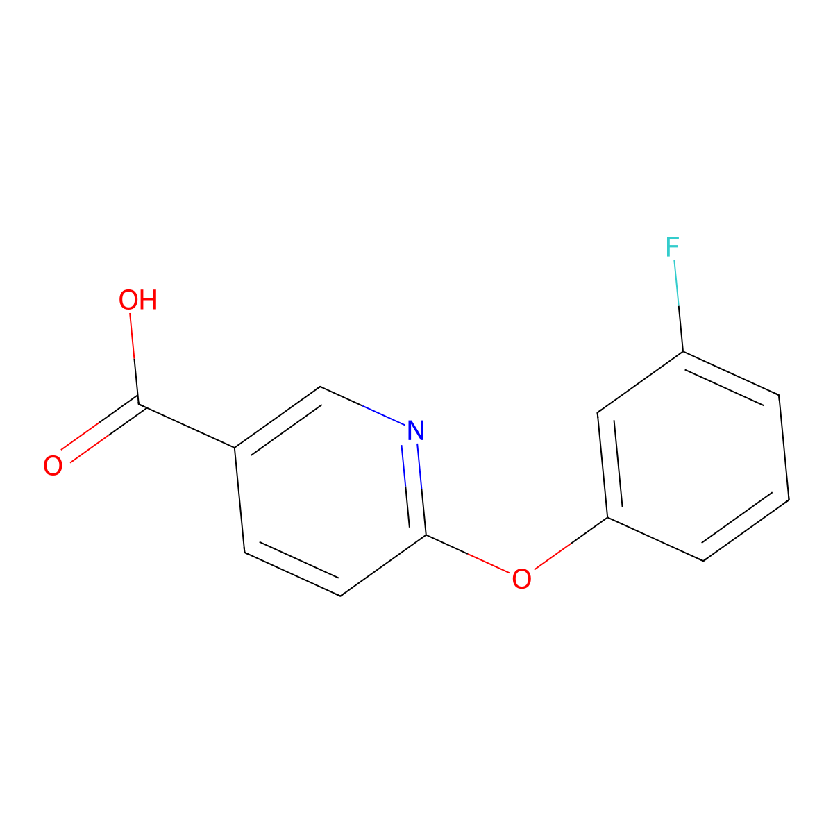 6-(3-Fluorophenoxy)-3-pyridinecarboxylic acid molecular structure, CAS 862088-70-8