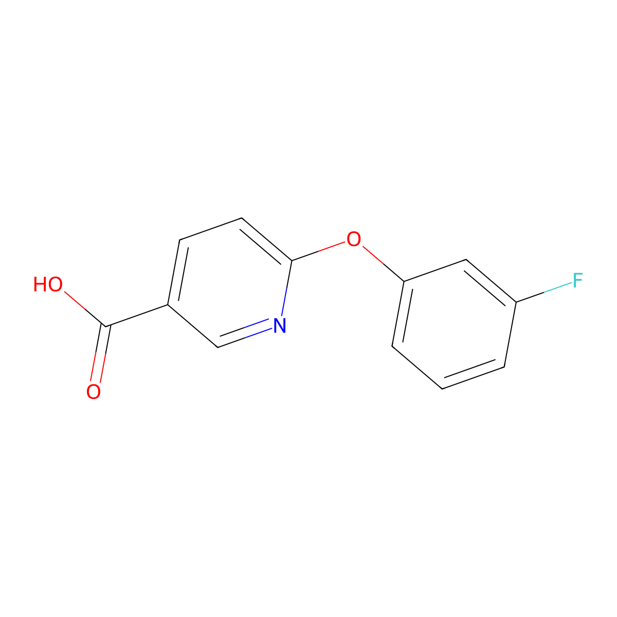 6-(3-Fluorophenoxy)-3-pyridinecarboxylic acid molecular structure, CAS 862088-70-8
