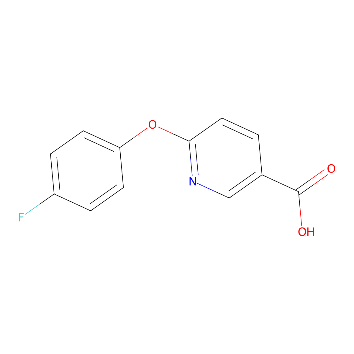6-(4-Fluorophenoxy)pyridine-3-carboxylic acid molecular structure, CAS 862088-71-9