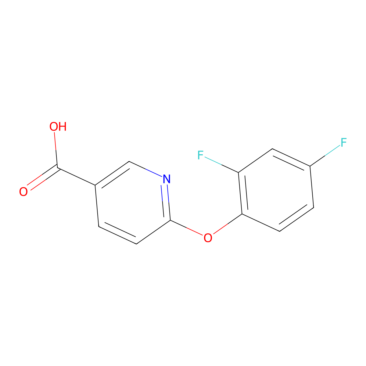 6-(2,4-Difluorophenoxy)nicotinic acid molecular structure, CAS 862088-72-0