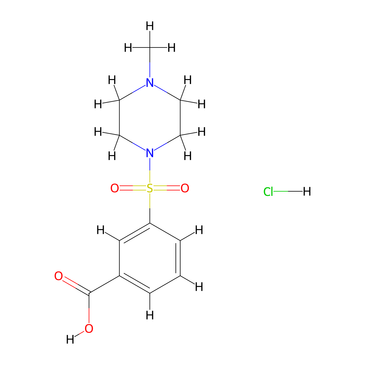 3-[(4-methyl-1-piperazinyl)sulfonyl]Benzoic acid hydrochloride molecular structure, CAS 862088-87-7