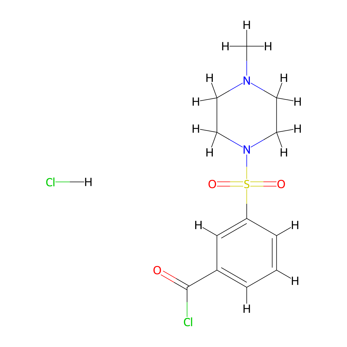 3-[(4-Methylpiperazin-1-yl)sulfonyl]benzoyl chloride hydrochloride molecular structure, CAS 862089-23-4