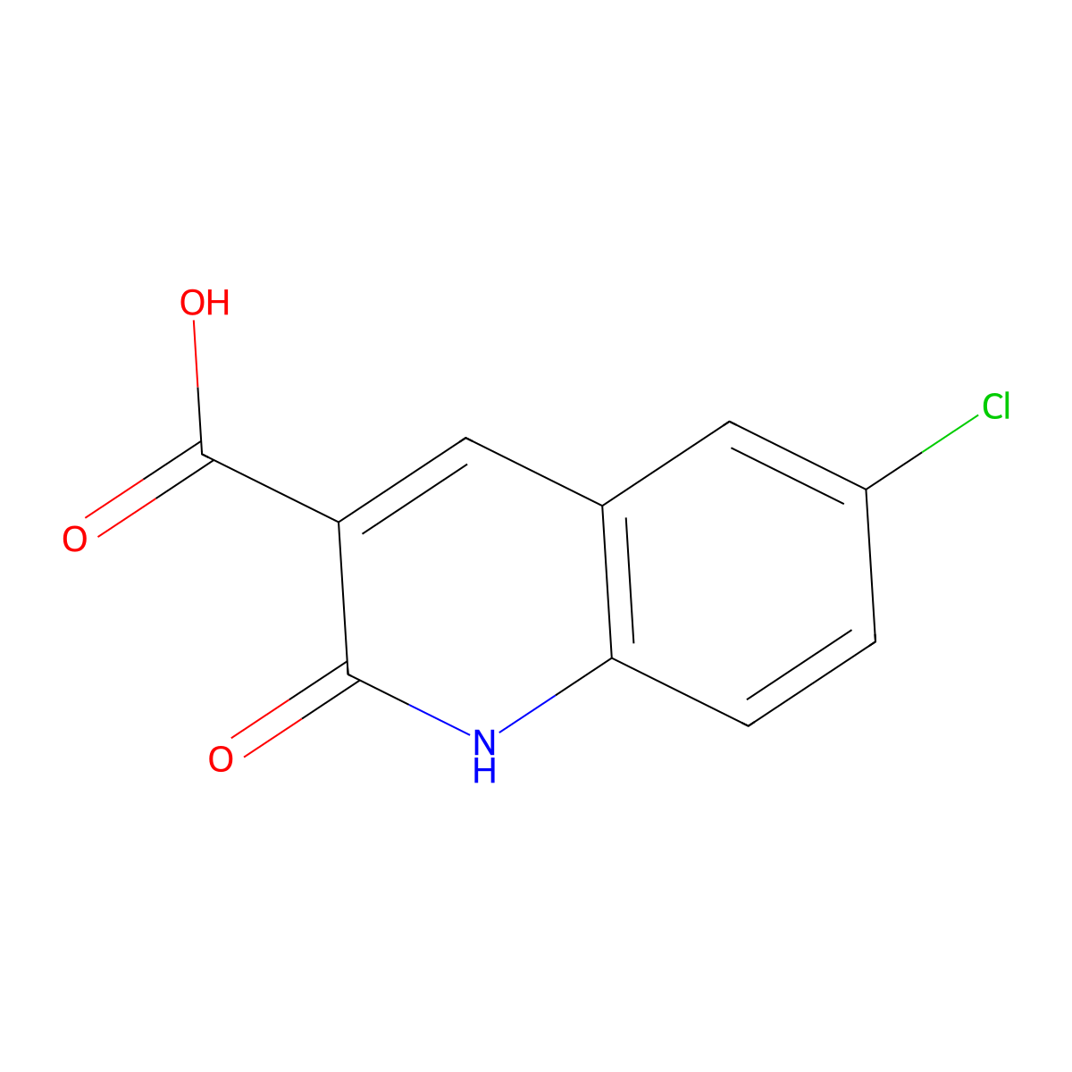 6-Chloro-2-hydroxy-quinoline-3-carboxylic acid molecular structure, CAS 86209-35-0