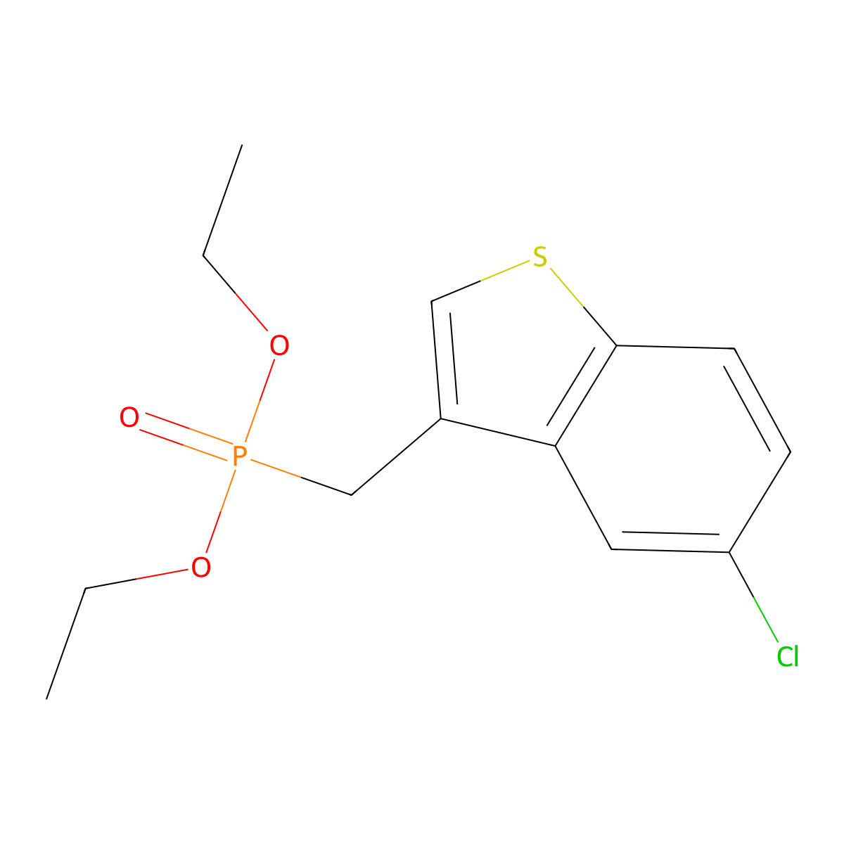 Diethyl [(5-chloro-1-benzothiophen-3-yl)methyl]phosphonate molecular structure, CAS 862094-14-2