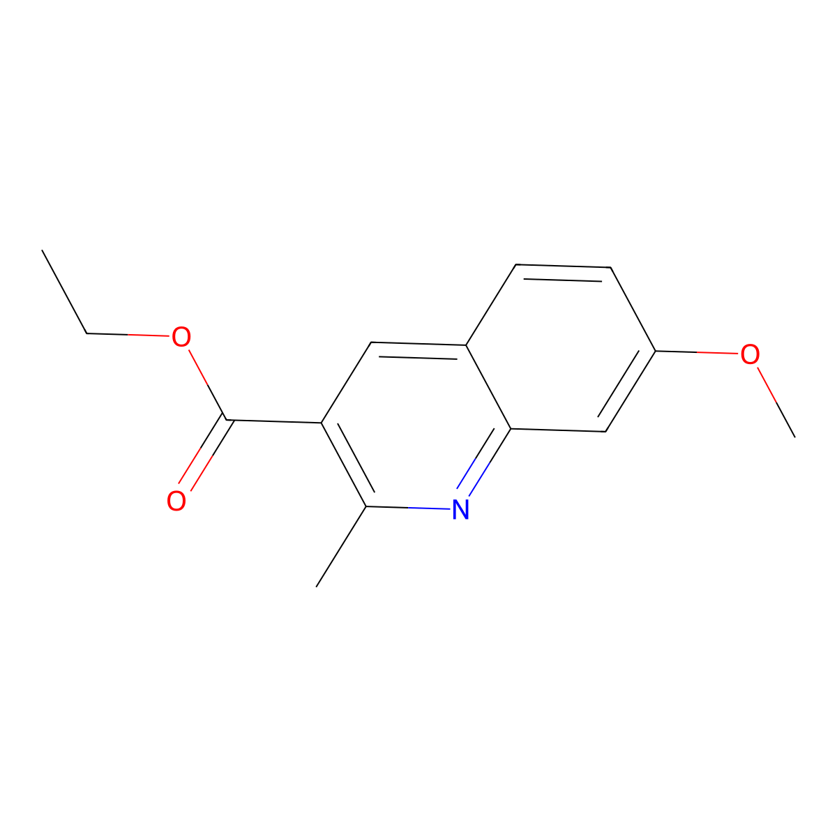 Ethyl 7-methoxy-2-methylquinoline-3-carboxylate molecular structure, CAS 86210-91-5