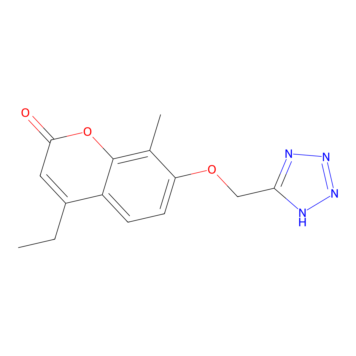 4-ethyl-8-methyl-7-(1H-tetrazol-5-ylmethoxy)-2H-chromen-2-one molecular structure, CAS 862106-16-9