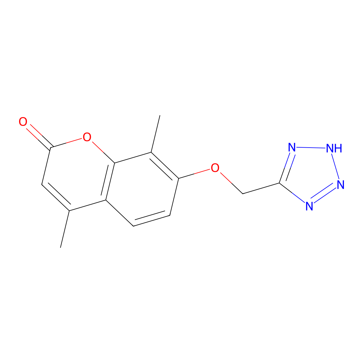 4,8-dimethyl-7-(1H-tetrazol-5-ylmethoxy)-2H-chromen-2-one molecular structure, CAS 862107-07-1
