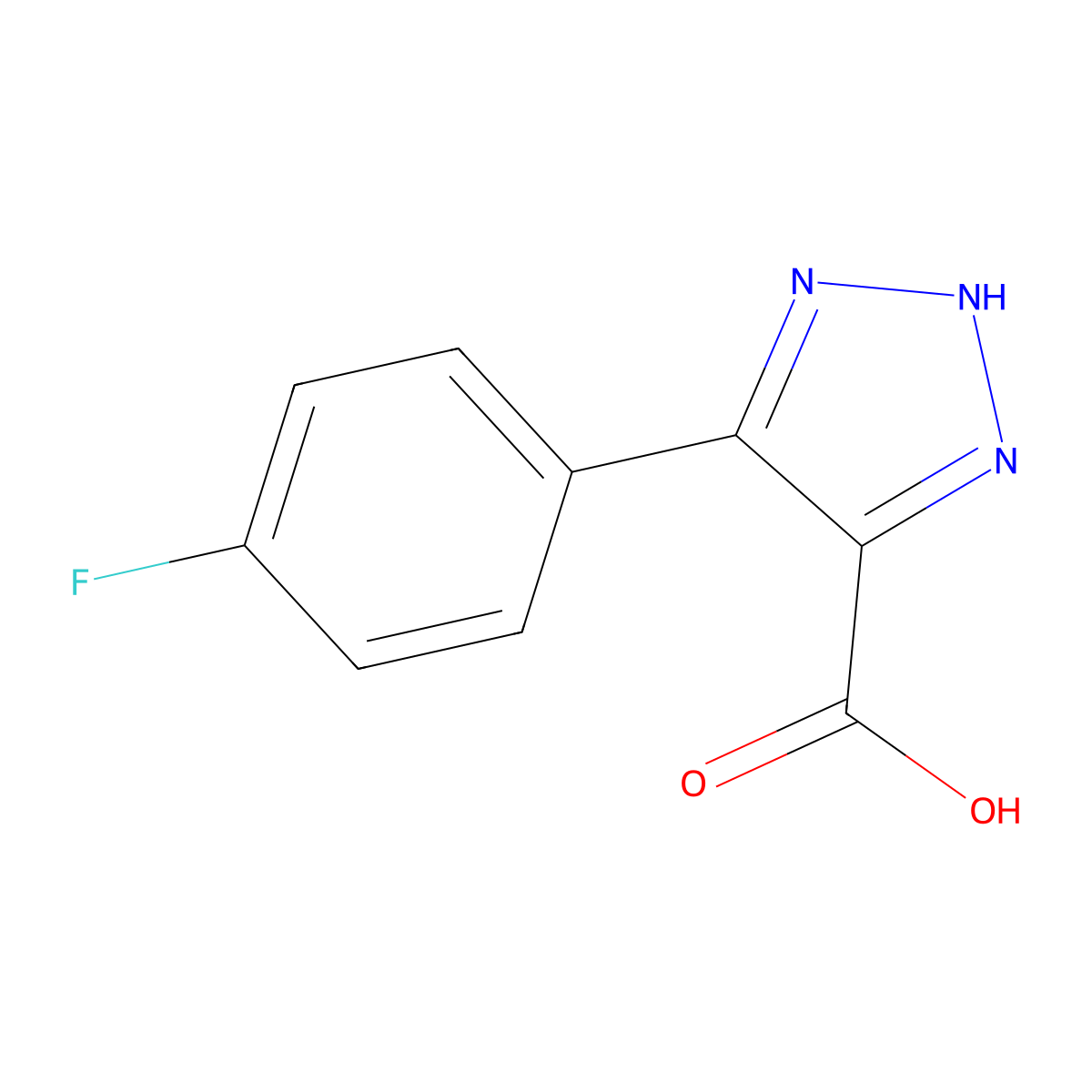 4-(4-fluorophenyl)-1H-1,2,3-triazole-5-carboxylic acid molecular structure, CAS 862112-00-3