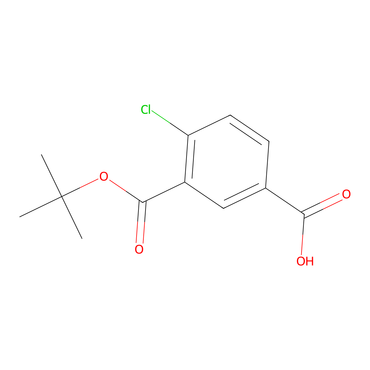 3-(Tert-butoxycarbonyl)-4-chlorobenzoic acid molecular structure, CAS 862112-39-8