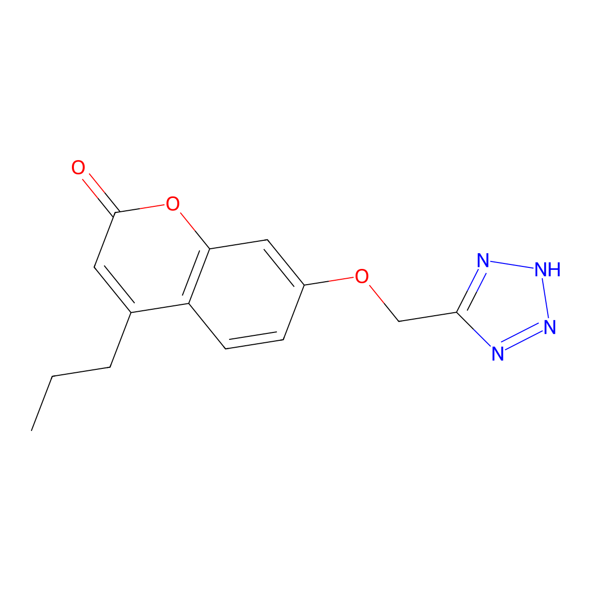 4-propyl-7-(1H-tetrazol-5-ylmethoxy)-2H-chromen-2-one molecular structure, CAS 862118-71-6