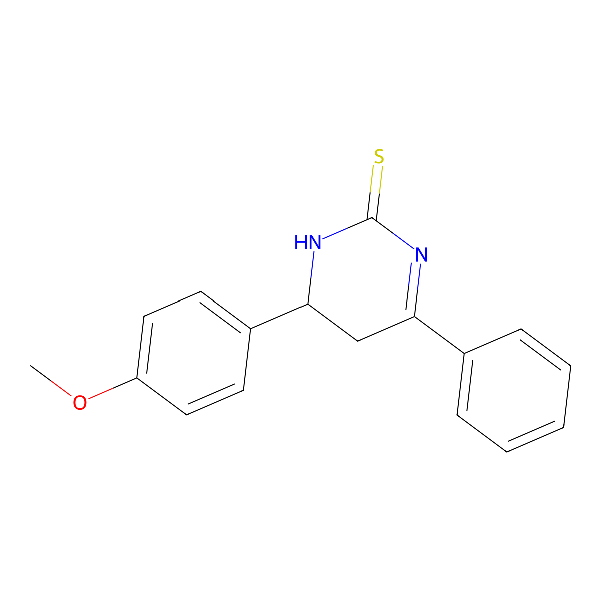 6-(4-Methoxy-phenyl)-4-phenyl-5,6-dihydro-1H-pyrimidine-2-thione molecular structure, CAS 86212-45-5