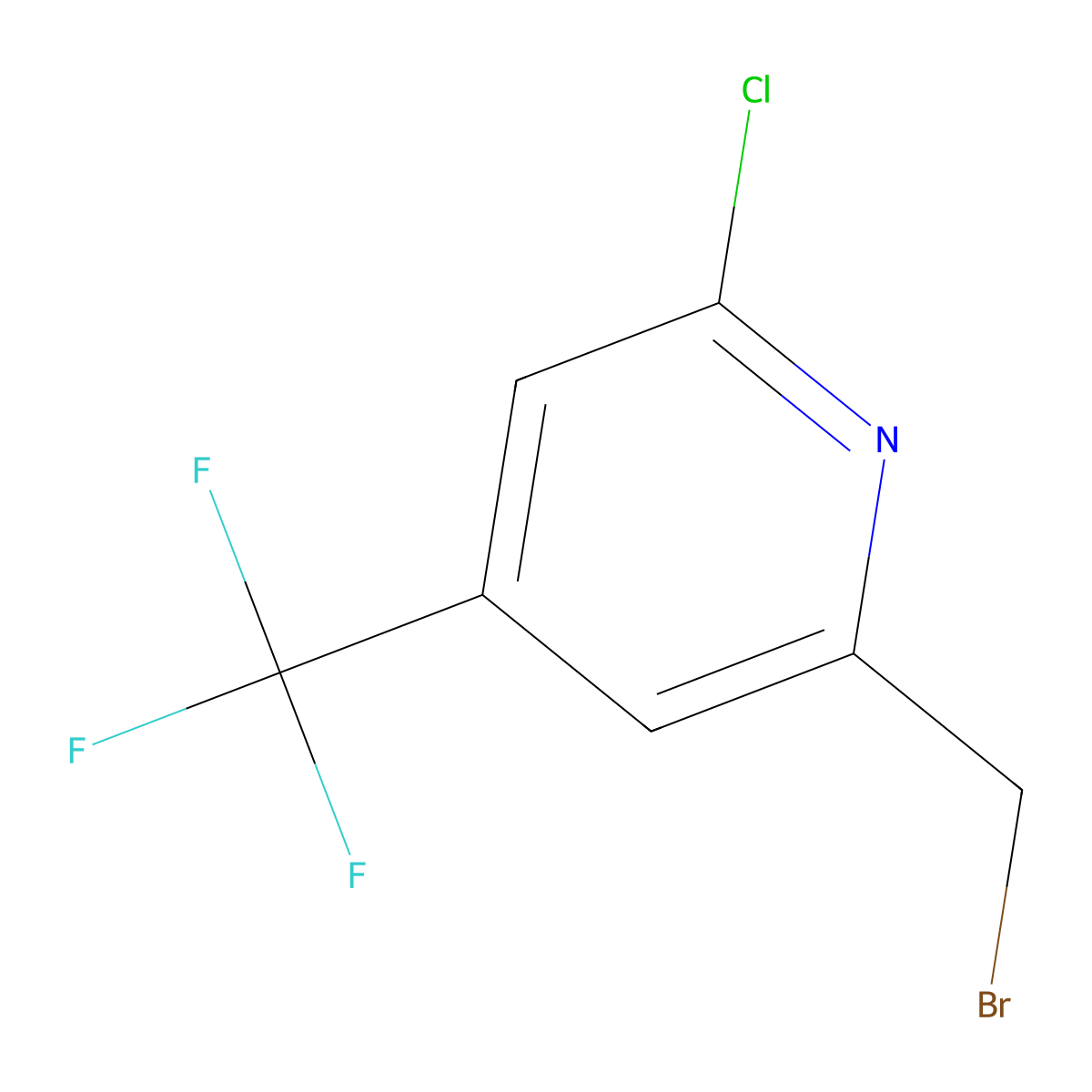 2-(Bromomethyl)-6-chloro-4-(trifluoromethyl)pyridine molecular structure, CAS 862120-75-0