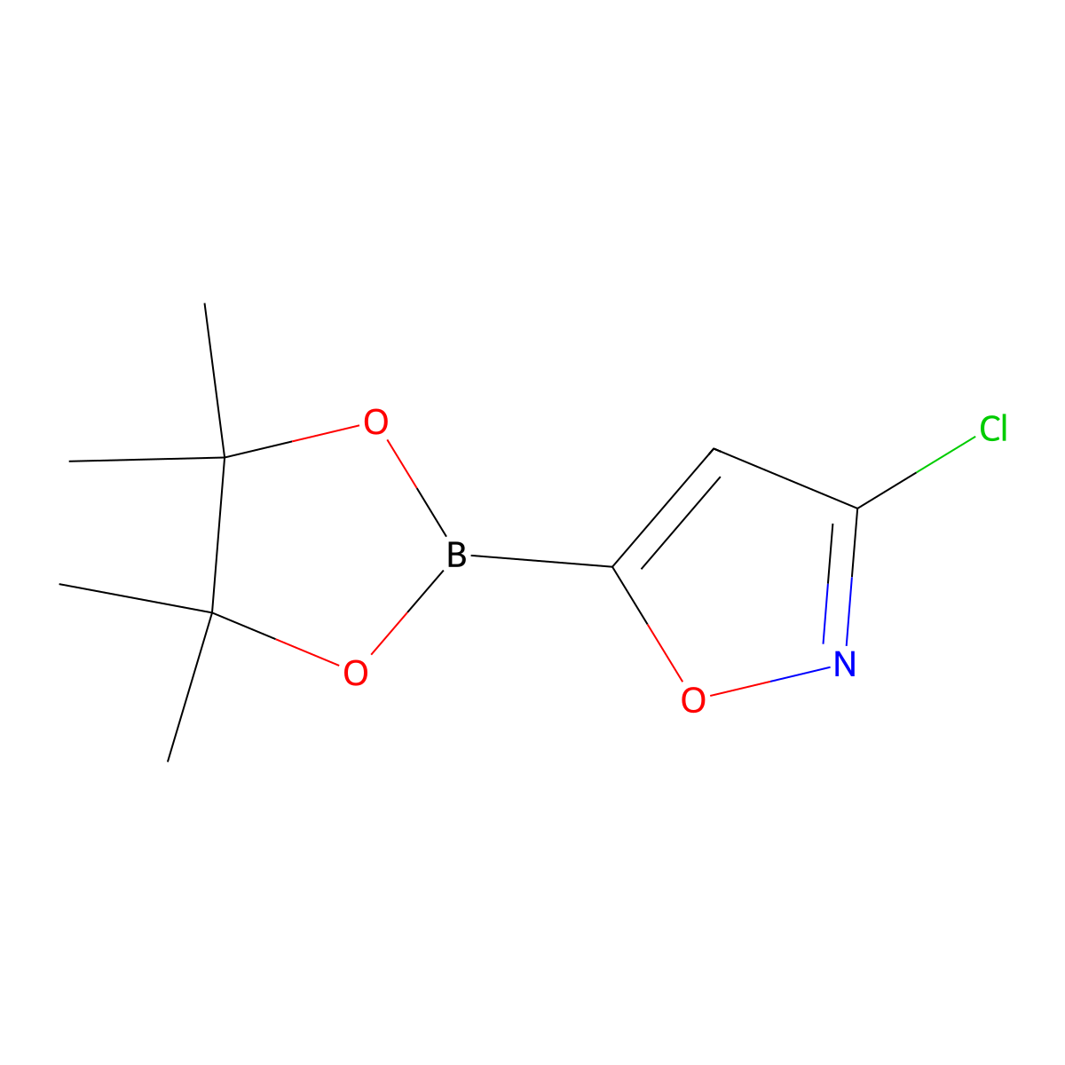 3-Chloro-5-(4,4,5,5-tetramethyl-1,3,2-dioxaborolan-2-yl)isoxazole molecular structure, CAS 862126-45-2