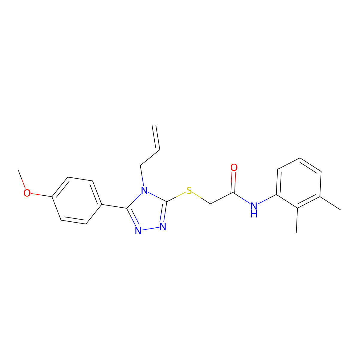 N-(2,3-dimethylphenyl)-2-[5-(4-methoxyphenyl)-4-prop-2-enyl(1,2,4-triazol-3-yl thio)]acetamide molecular structure, CAS 862126-91-8