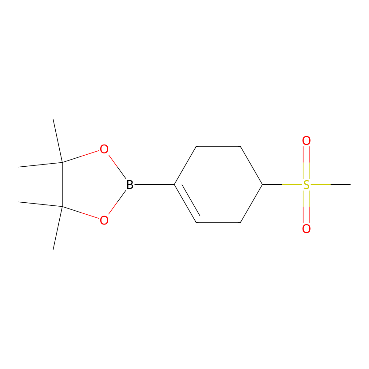 2-(4-Methanesulfonylcyclohex-1-en-1-yl)-4,4,5,5-tetramethyl-1,3,2-dioxaborolane molecular structure, CAS 862129-71-3