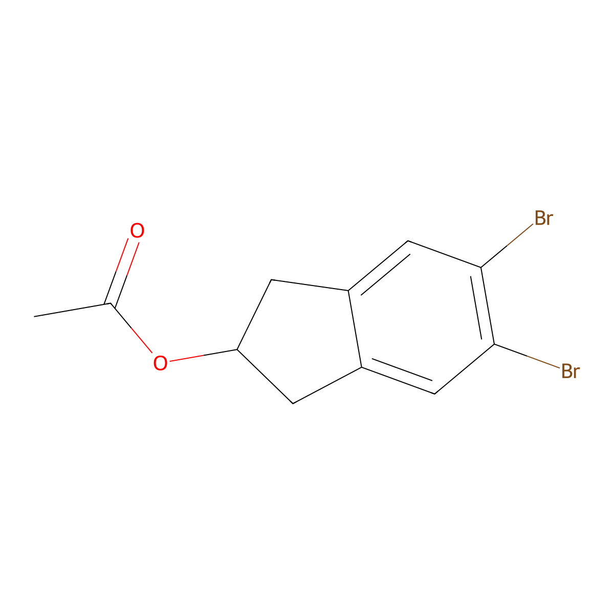 5,6-Dibromo-2,3-dihydro-1H-inden-2-yl acetate molecular structure, CAS 862135-55-5