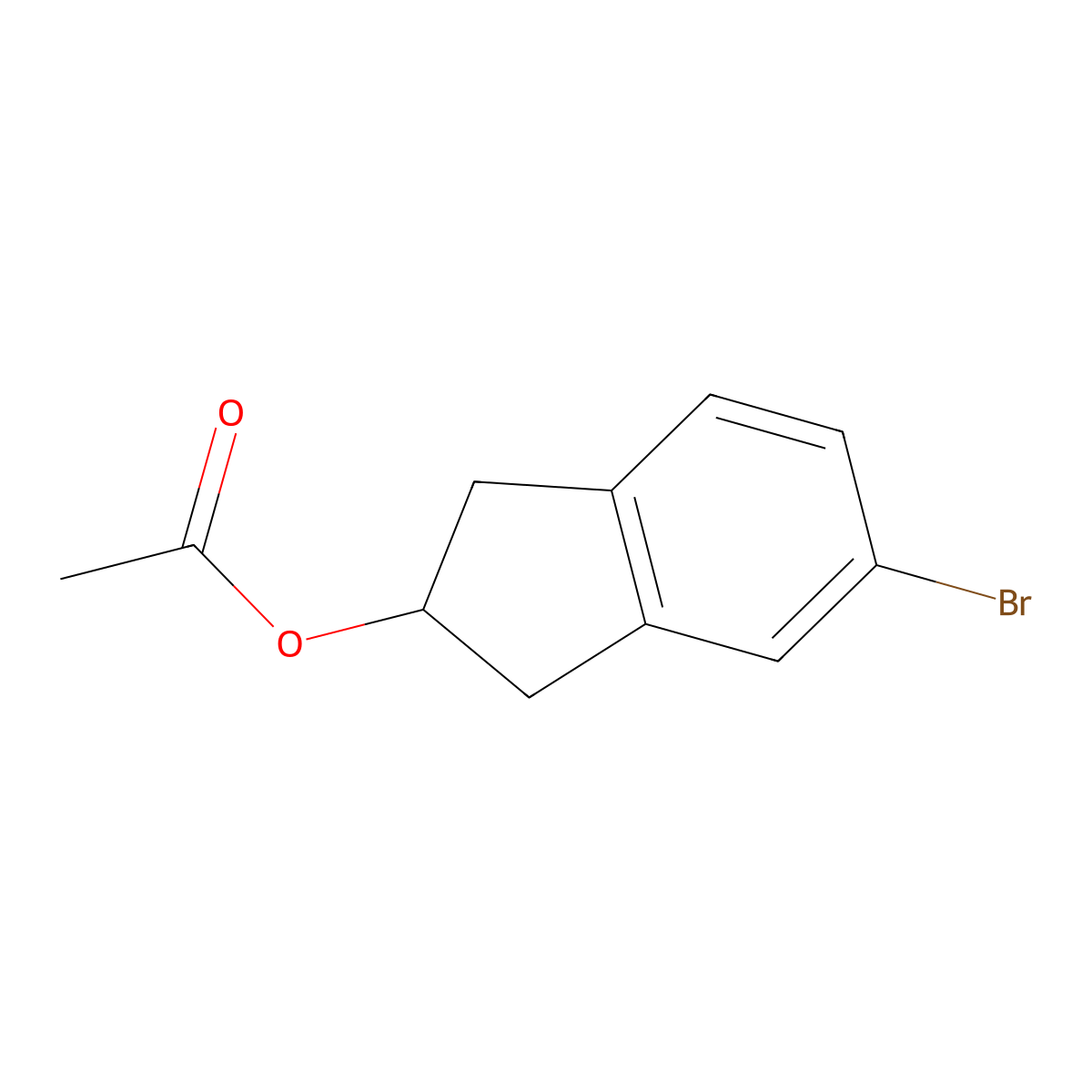 5-Bromo-2,3-dihydro-1H-inden-2-YL acetate molecular structure, CAS 862135-60-2