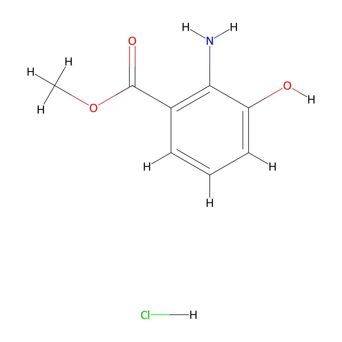 Methyl 2-amino-3-hydroxybenzoate hydrochloride molecular structure, CAS 86214-14-4