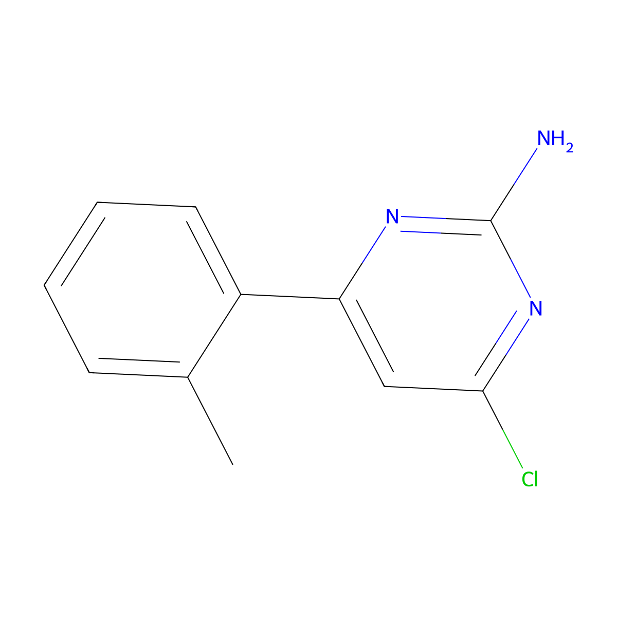 2-Amino-4-chloro-6-(4-tolyl)pyrimidine molecular structure, CAS 862168-08-9