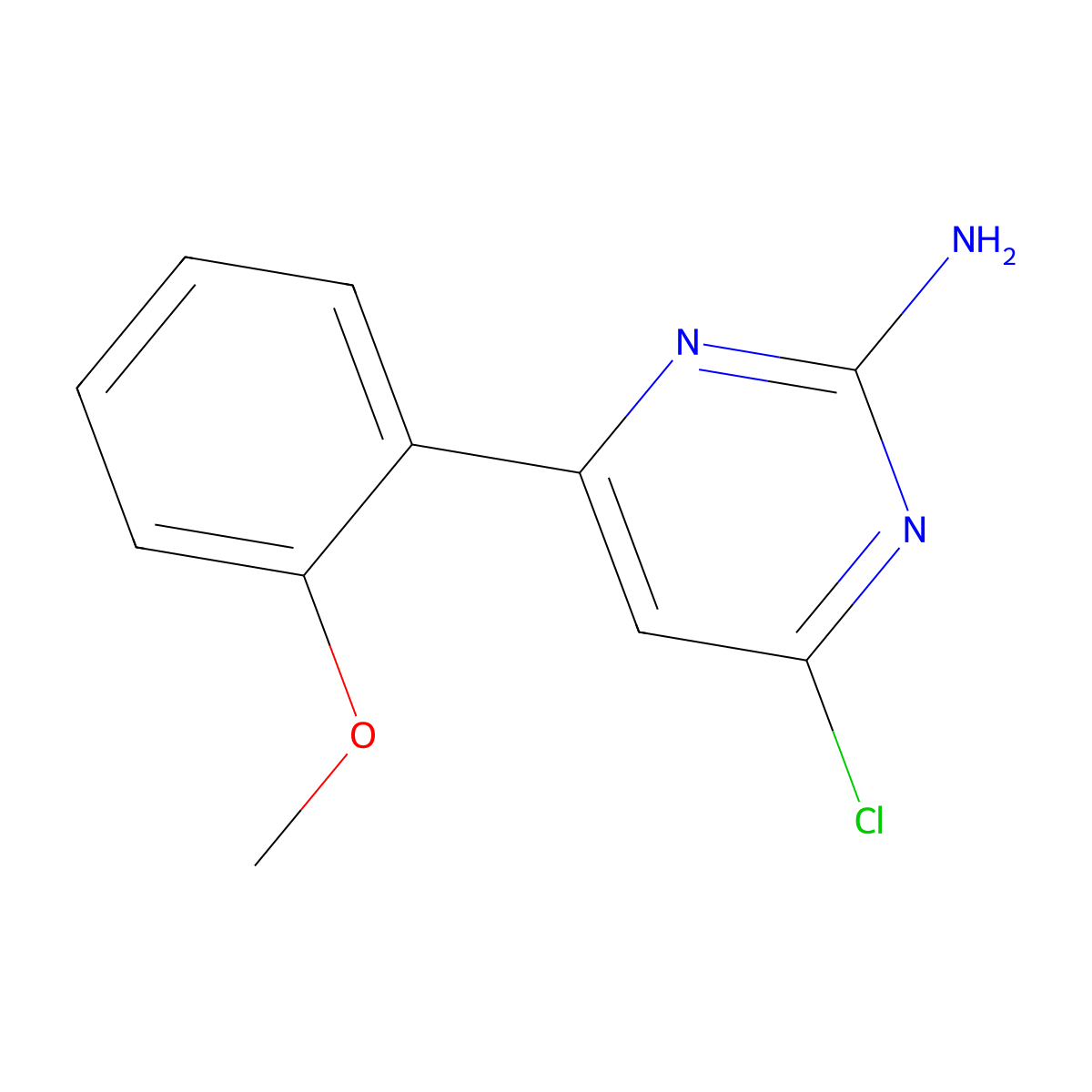 4-Chloro-6-(2-Methoxyphenyl)pyrimidin-2-Amine molecular structure, CAS 862168-11-4