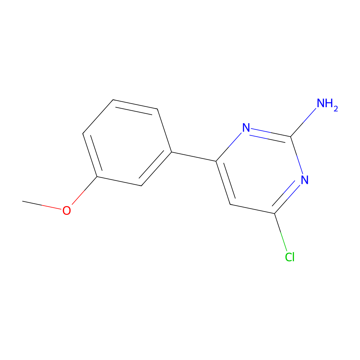 4-Chloro-6-(3-methoxyphenyl)pyrimidin-2-amine molecular structure, CAS 862168-12-5