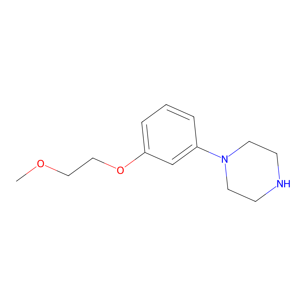 1-[3-(2-Methoxy-ethoxy)-phenyl]-piperazine molecular structure, CAS 862168-49-8