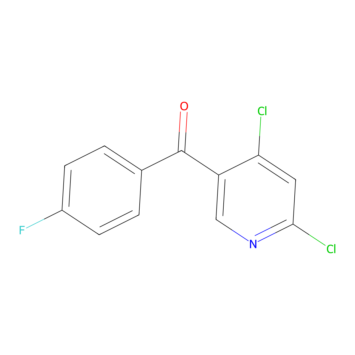 (4,6-Dichloro-3-pyridinyl)(4-fluorophenyl)methanone molecular structure, CAS 862170-55-6