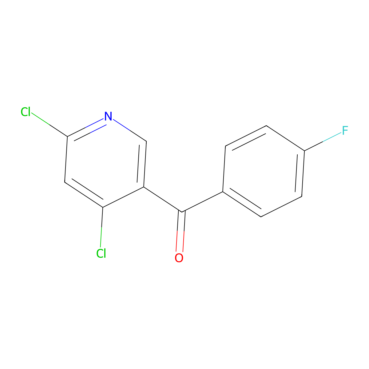 (4,6-Dichloro-3-pyridinyl)(4-fluorophenyl)methanone molecular structure, CAS 862170-55-6