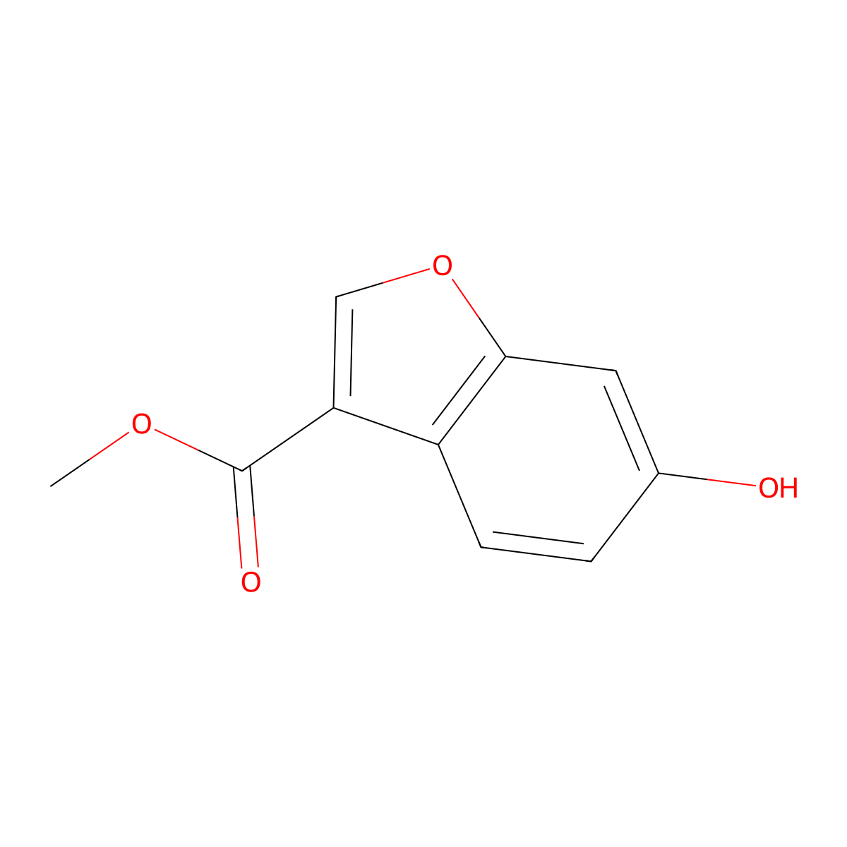 Methyl 6-hydroxybenzofuran-3-carboxylate molecular structure, CAS 862179-10-0